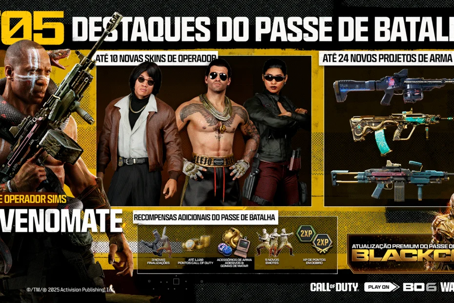 Warzone e BO6 recebem nova temporada com Operadores, armas e XP extra