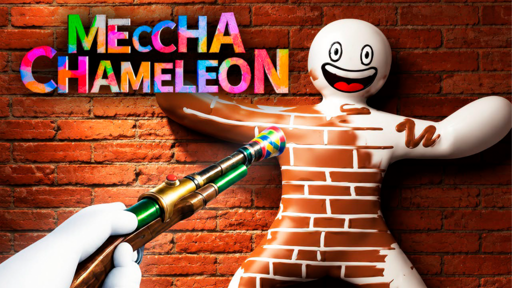 Camaleão utilizando camuflagem em Meccha Chameleon durante partida multiplayer na Steam.