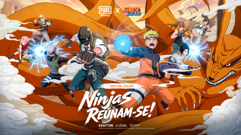 Naruto Shippuden chega ao PUBG MOBILE com cenários inspirados na Vila da Folha e habilidades ninjas.