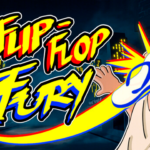 Chinelo voador em alta velocidade durante uma fase de Flip-Flop Fury.