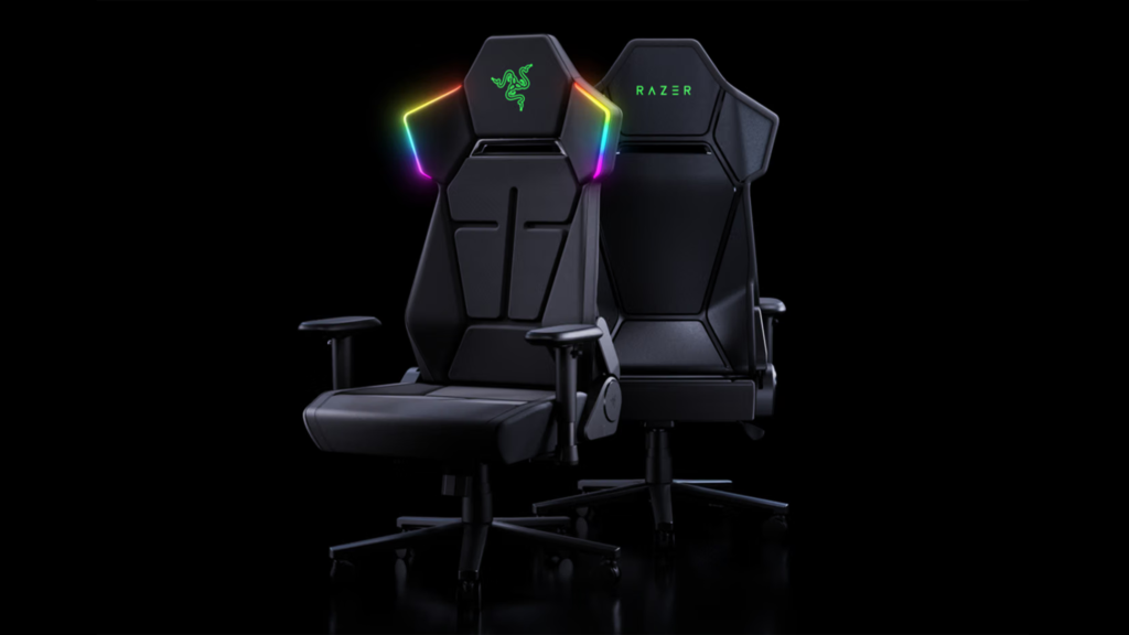 Razer Soma Chroma, cadeira gamer com iluminação RGB integrada ao ecossistema Chroma.