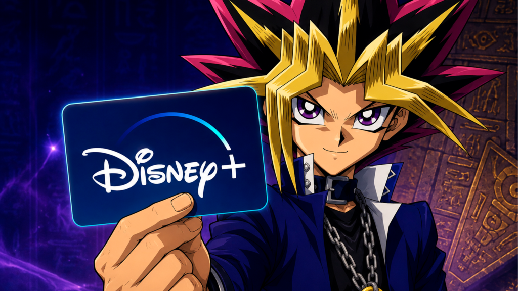 Yugi Muto e Seto Kaiba em Yu-Gi-Oh! Duel Monsters disponível no Disney+ com dublagem em português.