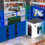 Arena gamer da PlayStation e Guaraná Antarctica no Shopping Cidade São Paulo com estações de PlayStation 5.