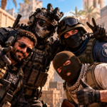 Personagens de jogos de tiro representando o novo modo Collateral de Modern Warfare 4